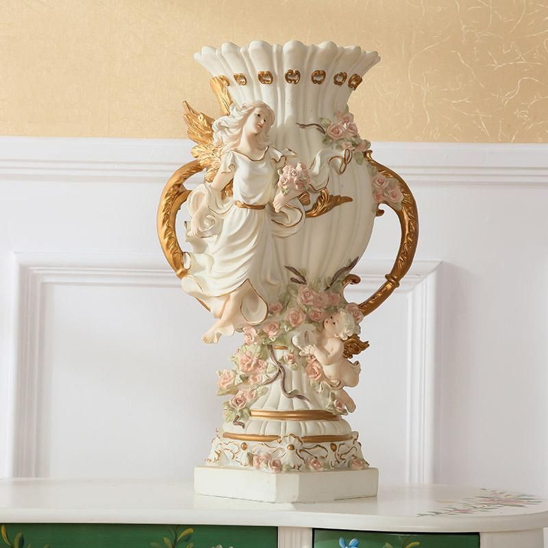 花瓶 持ち手付き ヨーロッパ 西欧 ゴージャス インテリア 大きい リビングルーム ダイニングルーム ホテル ショップ カフェ アンティーク調 花 花束 フラワー