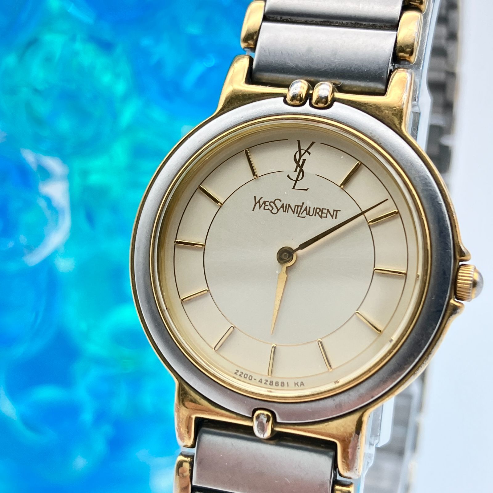 イヴ・サンローラン レディース 時計 シチズン製 稼働 ヴィンテージ YSL イヴサンローラン腕時計 美品 ラウンド レディースクォーツ｜Yahoo