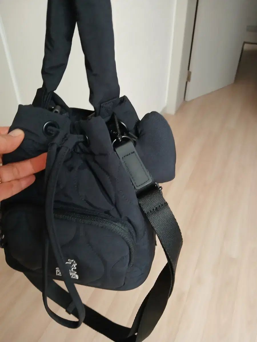  カンゴール キルト バケットバッグ ブラック メッセンジャーバッグ ショルダーバッグ