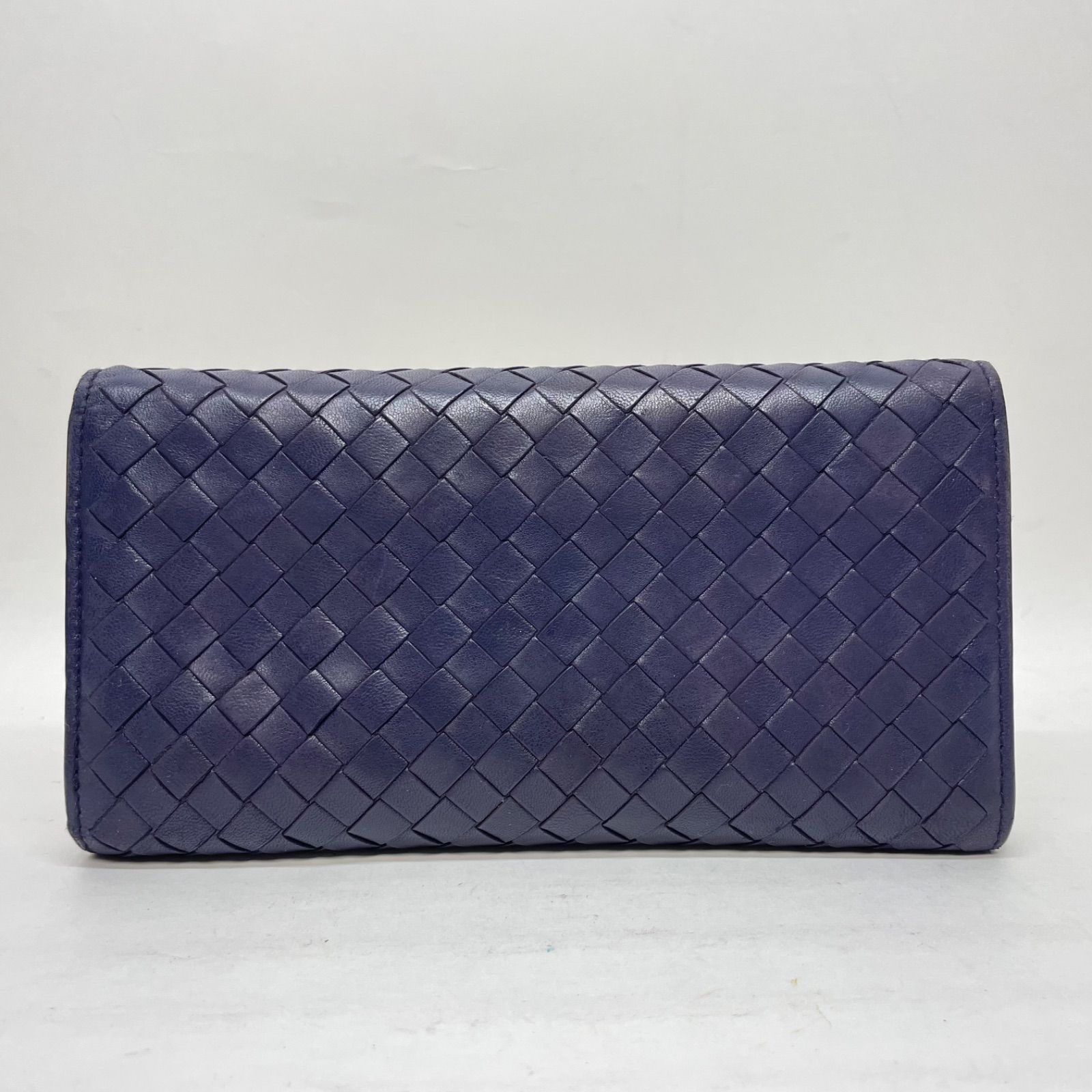 3057 BOTTEGA VENETA ボッテガヴェネタ 長財布 パープル フラップ