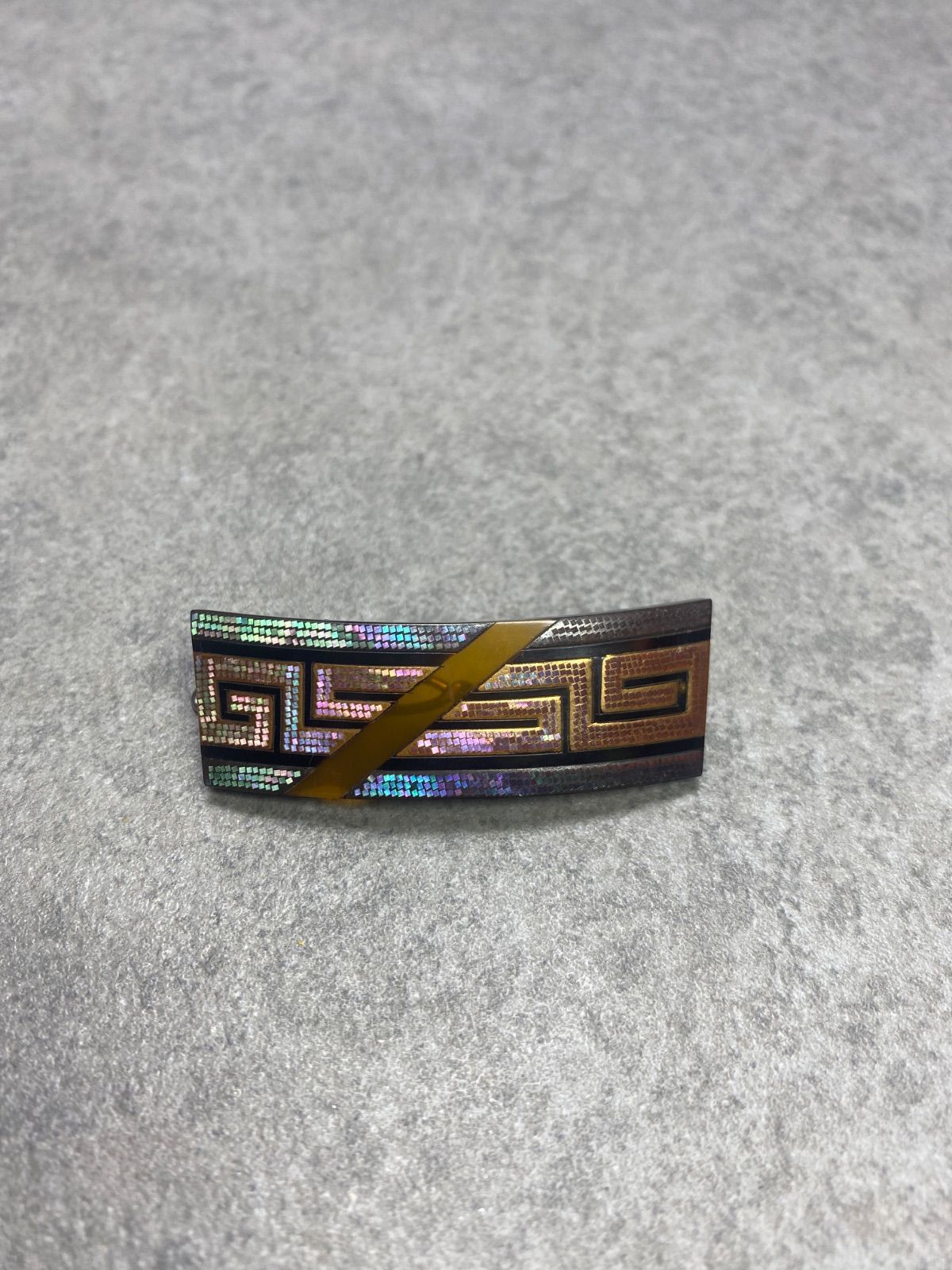 髪留め バレッタ 本鼈甲 螺鈿蒔絵 在銘あり 永山作 和装小物