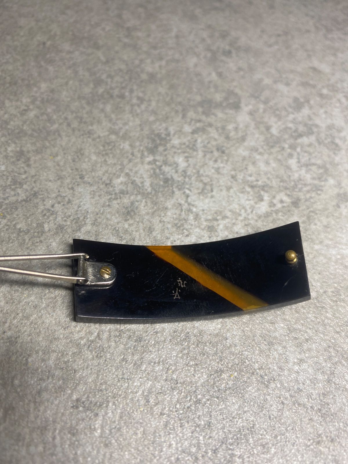  髪留め バレッタ 本鼈甲 螺鈿蒔絵 在銘あり 永山作 和装小物 かんざし 髪飾り 和装小物