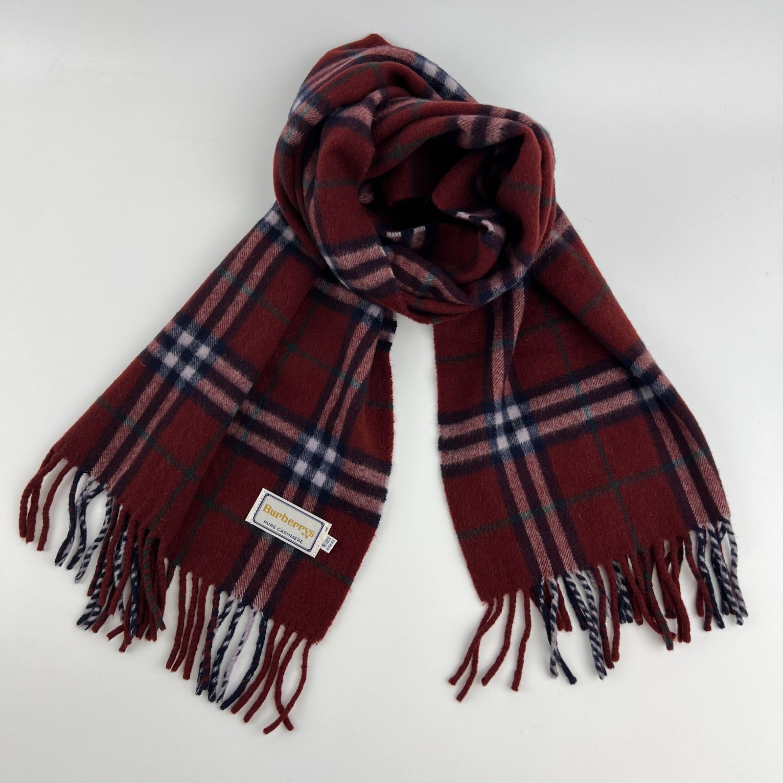中古】BURBERRY バーバリー ノバチェック マフラー カシミヤ マルチ