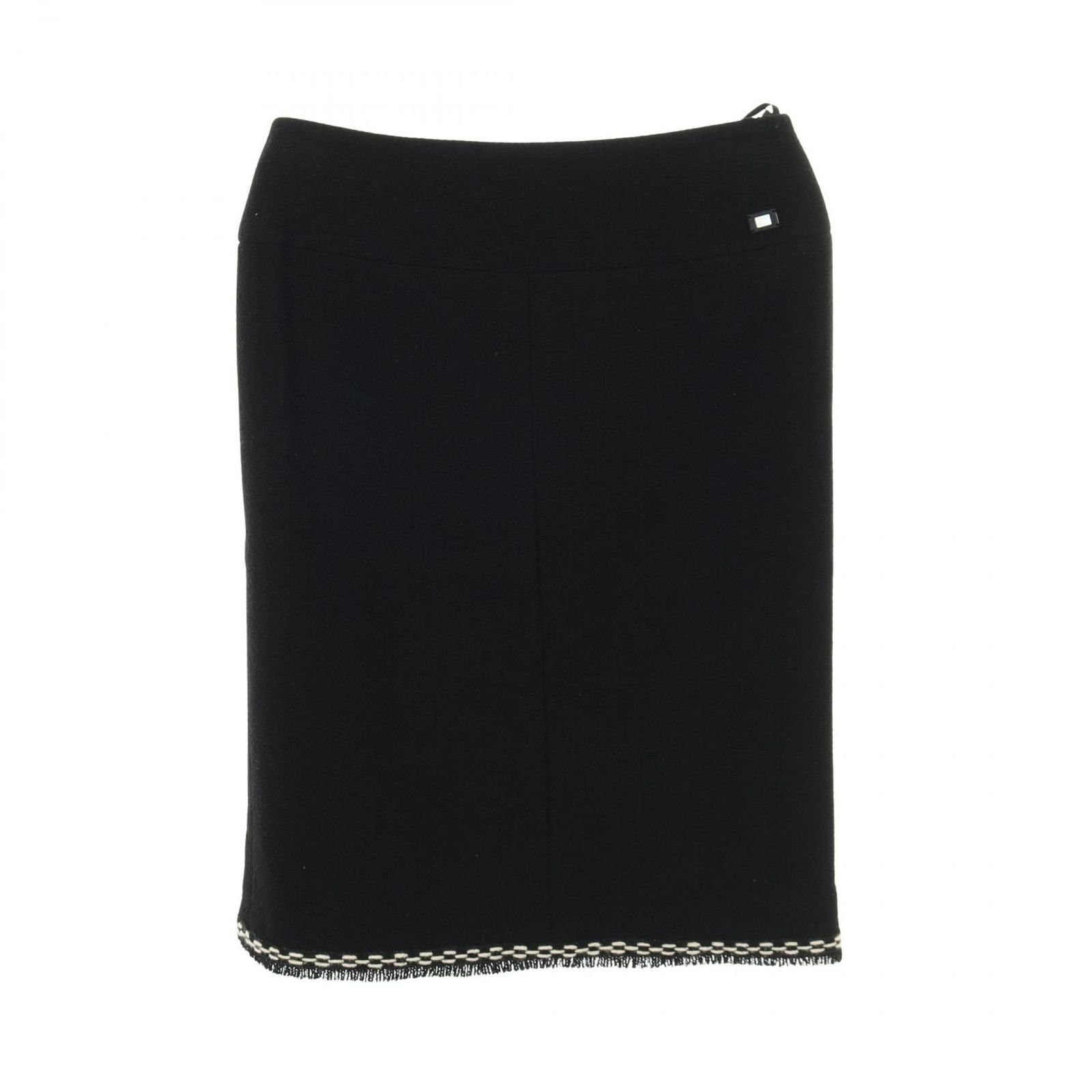 シャネル CHANEL スカート ココマーク ツイード P 24794 V 15066 ブラック ホワイト ウール レディース A