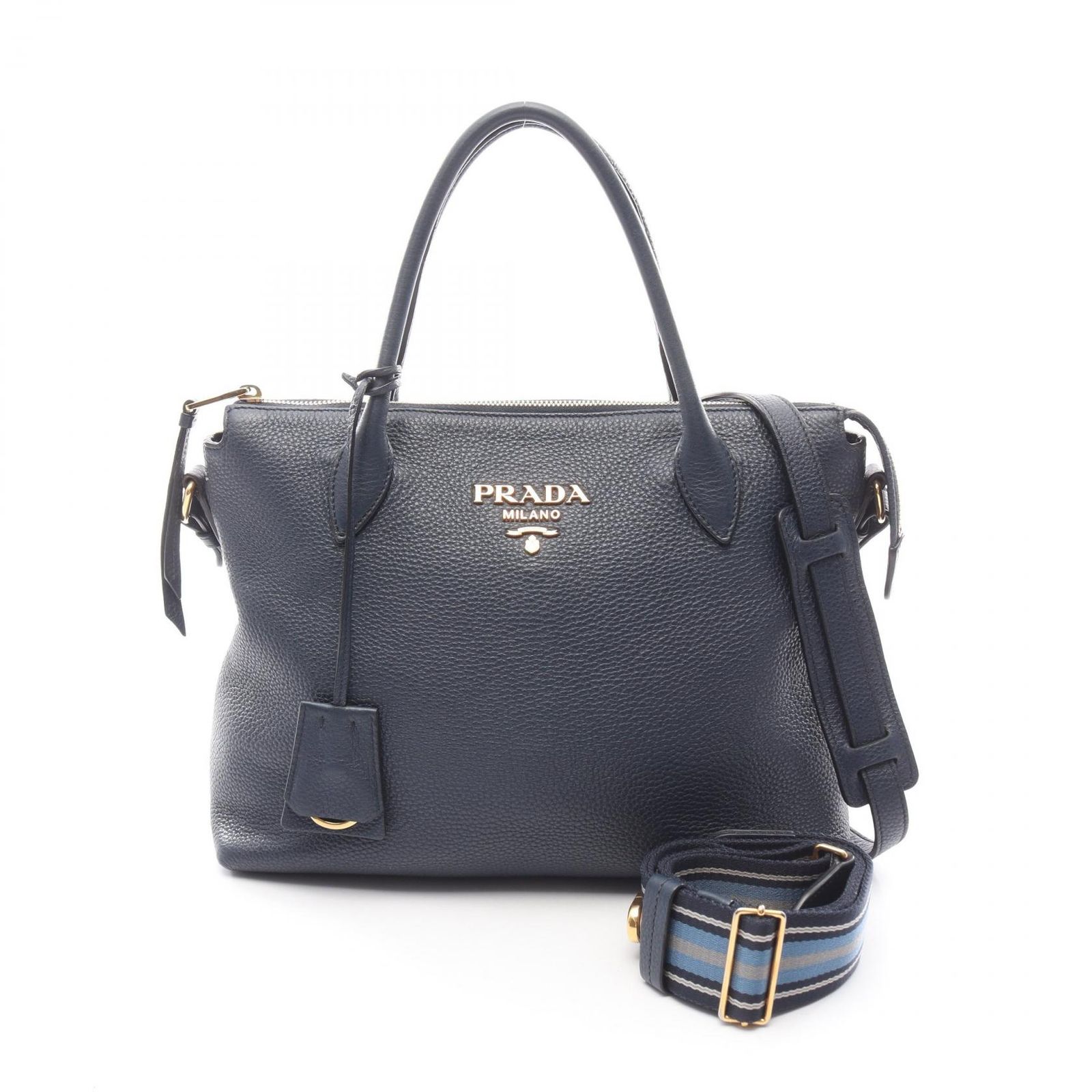 プラダ PRADA ハンドバッグ VIT DAINO 1BA157 ネイビー レザー VIT