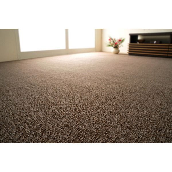 ラグマット 絨毯 江戸間 3畳 約176×261cm ダークブラウン 日本製 ウール100