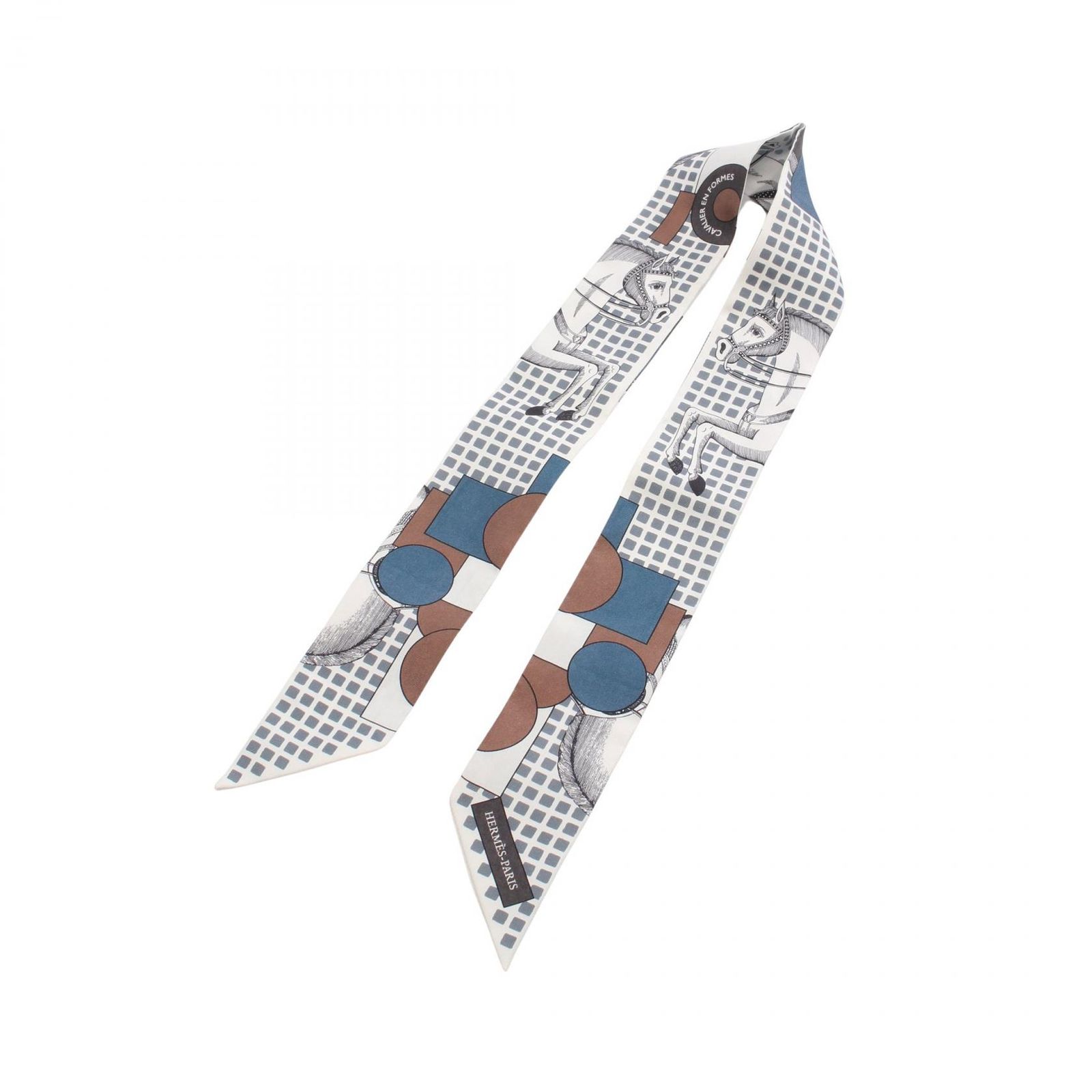 エルメス HERMES スカーフ ツイリー CAVALIER EN FORMES シルク レディース A