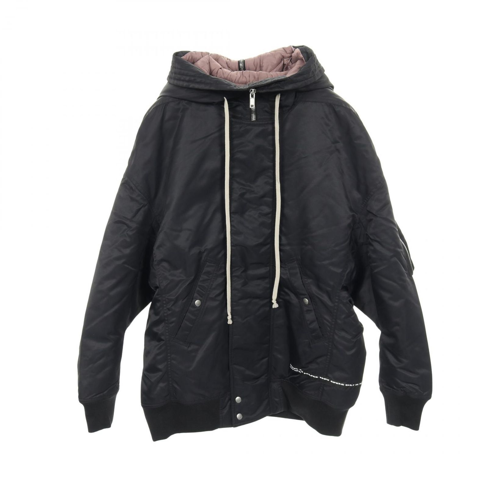 ダークシャドウ DRKSHDW ブルゾン フーデッド ロング ブラック ナイロン ジャケット メンズ A