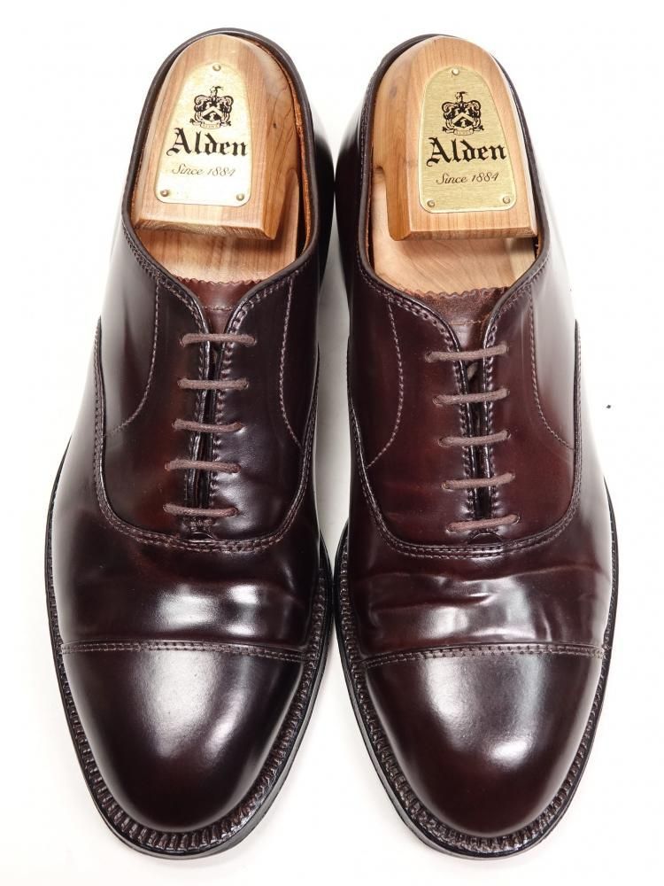 T 31 1202 オールデン ストレートチップ バーガンディー コードバン 6.5 D ＃9070