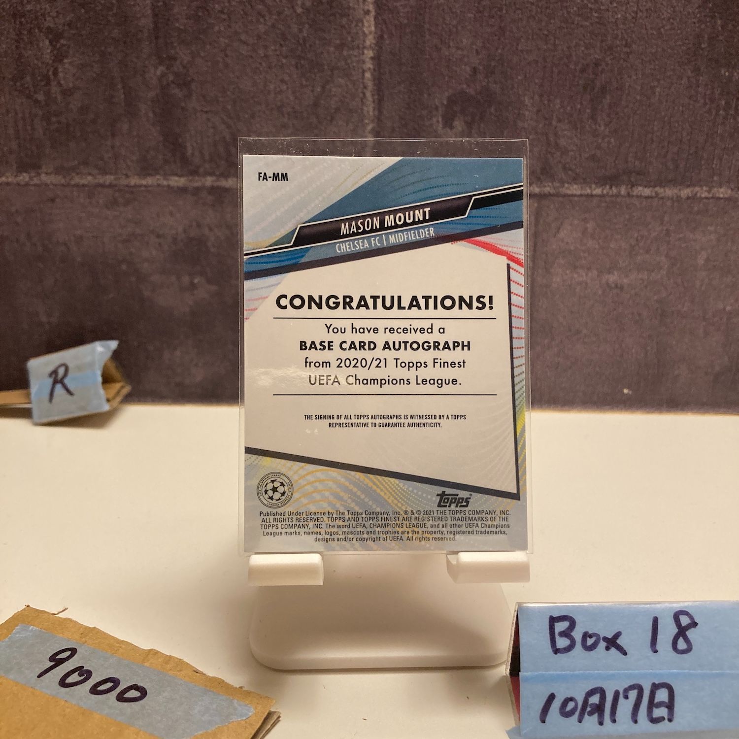 2020 Topps Finest Mason Mount 直筆サインカード Chelsea FC UEFA