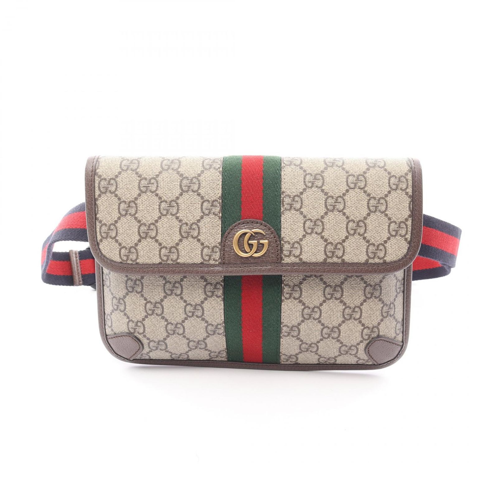 グッチ GUCCI ウエストバッグ ボディバッグ オフィディア GGスプリーム スモール ベージュ エボニー PVCコーティングキャンバス レザー オフディア GGスモール ベルトバッグ