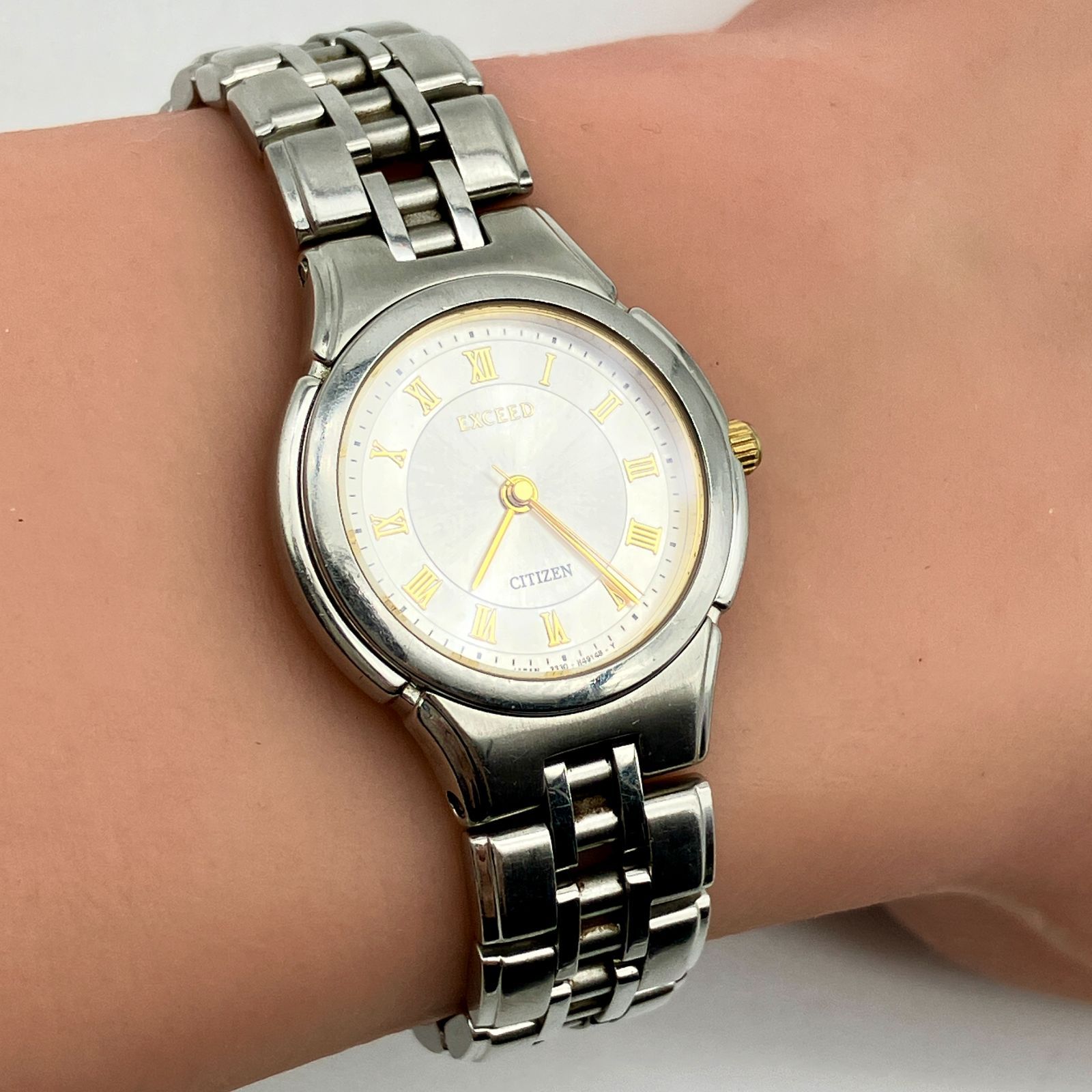 シチズン エクシード CITIZEN EXCEED 3330-C 80135 レディース 腕時計 クォーツ SS シルバー文字盤 ローマンインデックス アナログ