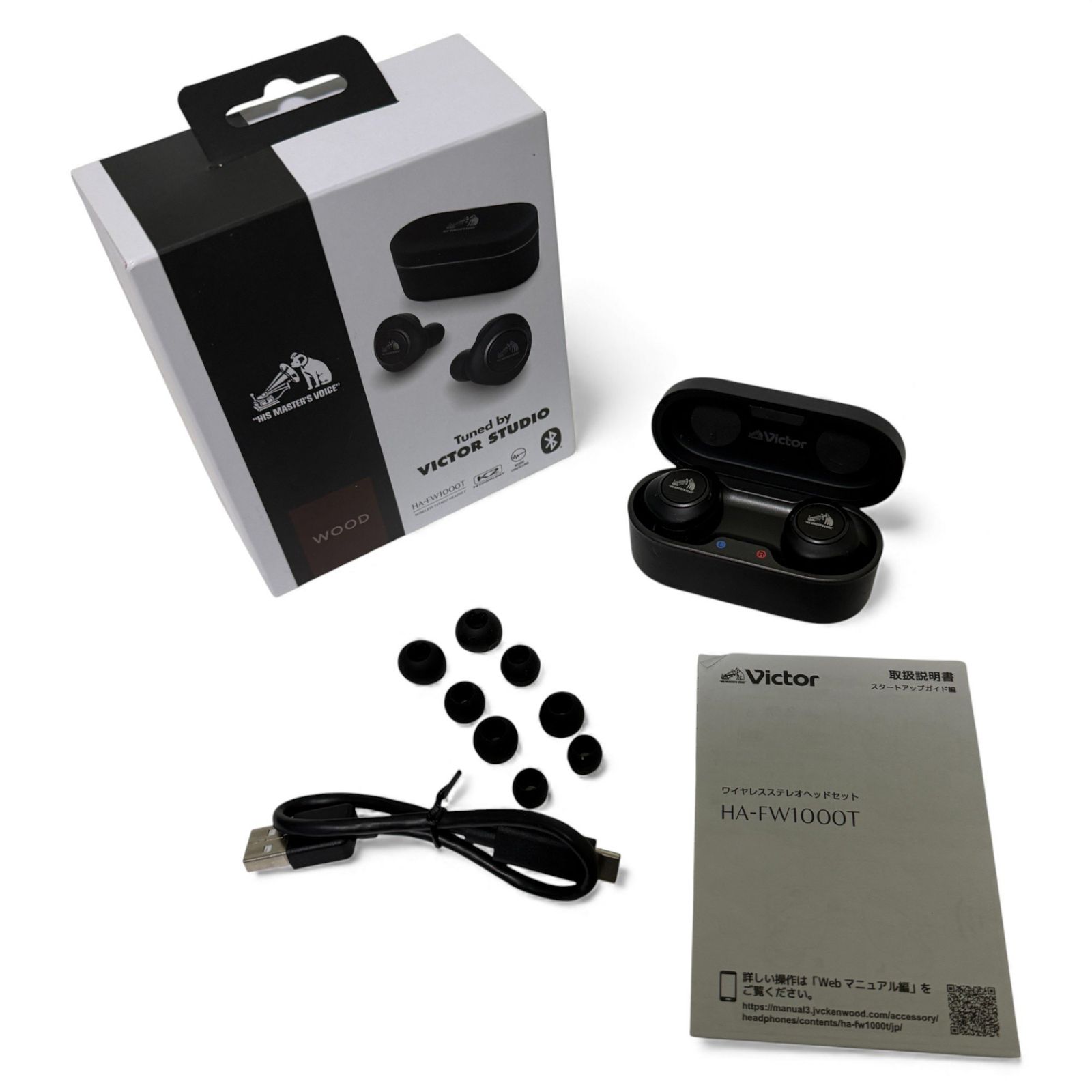 ◯ ジェイブイシーケンウッド JVCケンウッド ワイヤレスイヤホン HA-FW 1000 T ブラック 最大27 h再生 720-3137