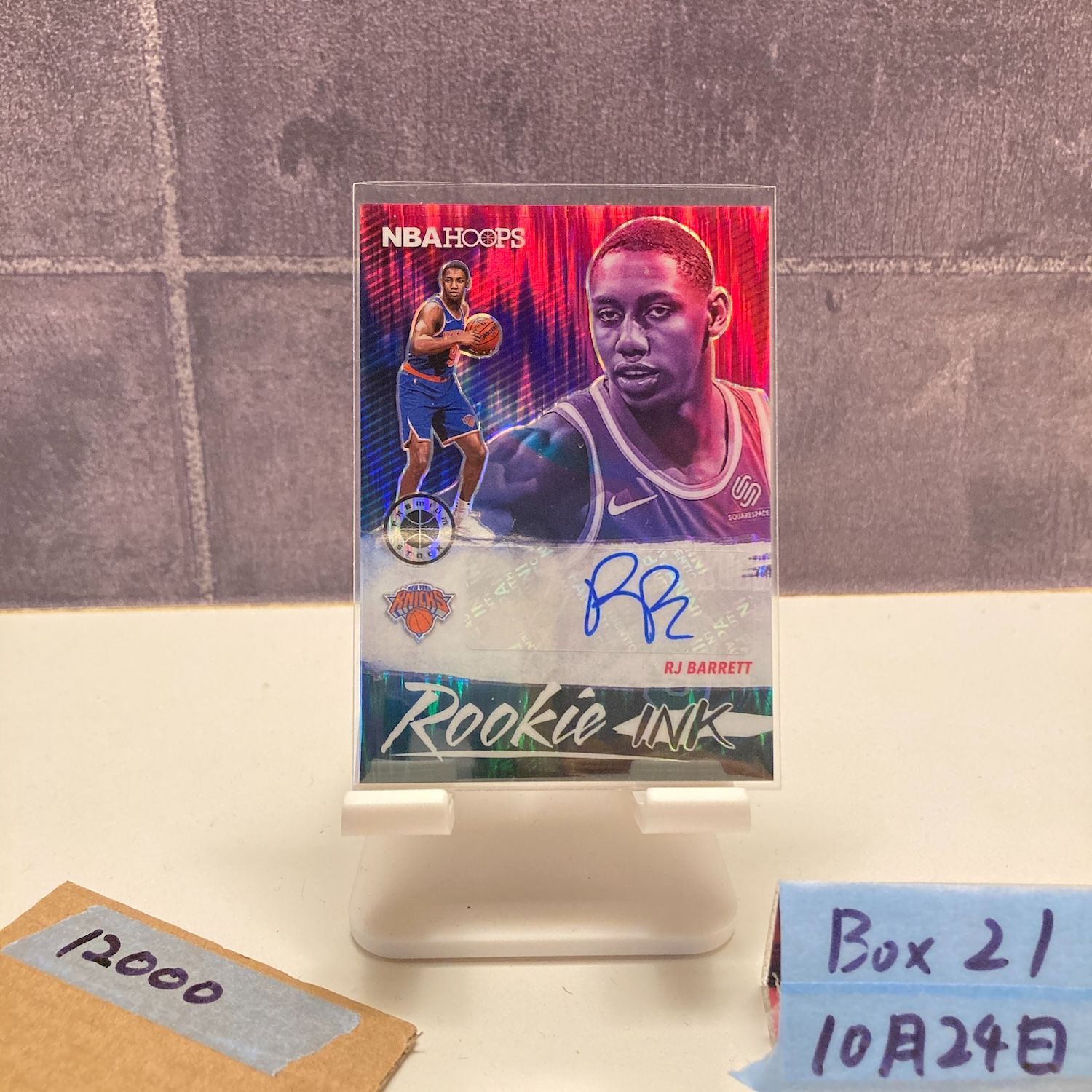 2019-20 Panini Hoops Premium Stock RJ Barrett 直筆サインカード YORK KNICKS RC ルーキー Rookie Ink Prizm カード