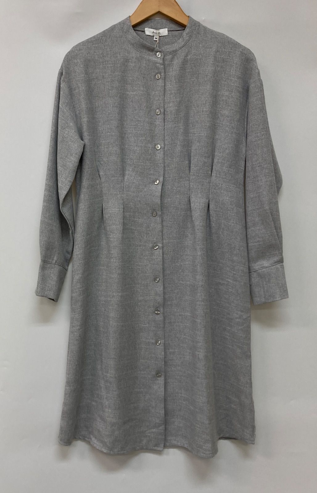 eclat エクラ ワンピース 長袖 ロングワンピース グレー レディース Mサイズ CT 2403