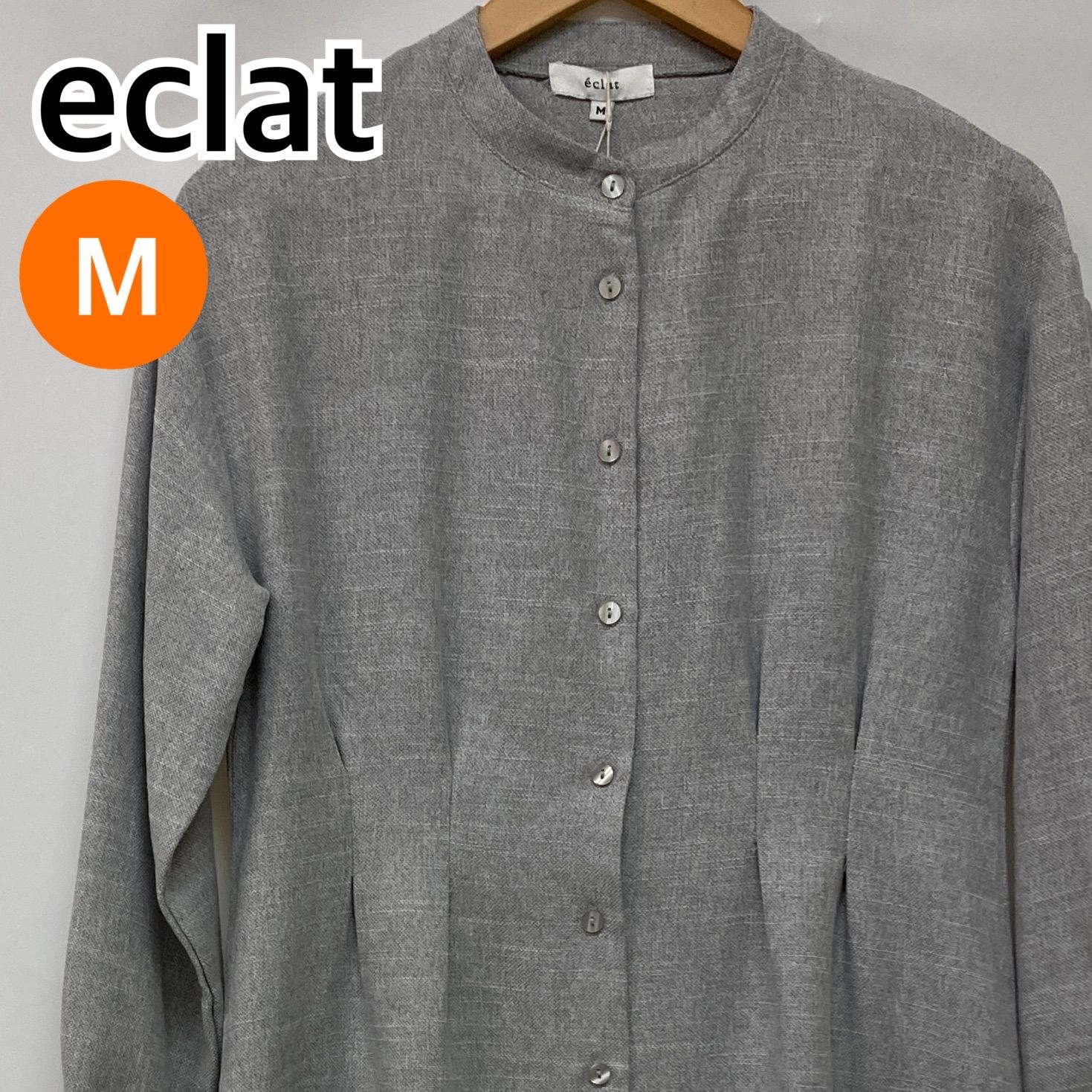 eclat エクラ ワンピース 長袖 ロングワンピース グレー レディース Mサイズ CT 2403