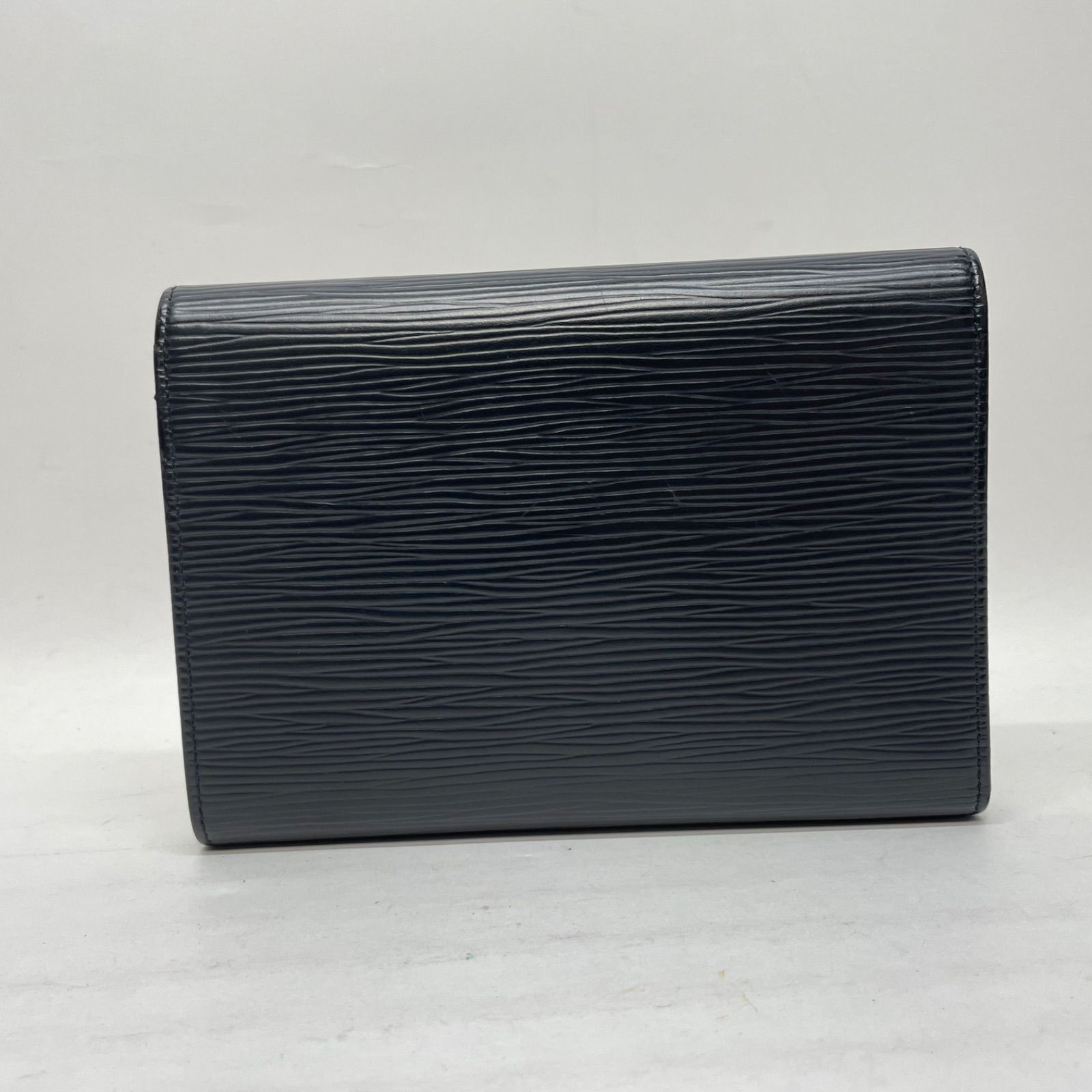 3018 LOUIS VUITTON ルイヴィトン エピ ブラック 三つ折り財布 パピエ ノワール