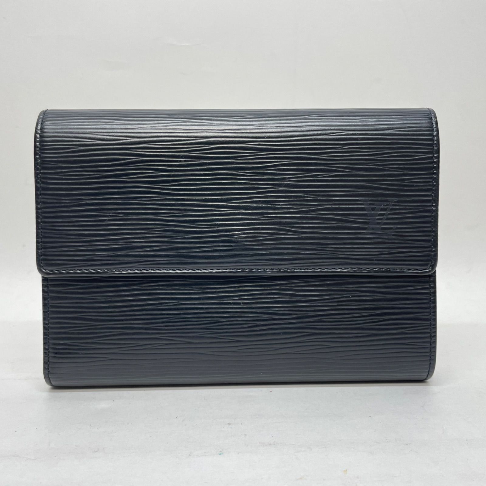 3018 LOUIS VUITTON ルイヴィトン エピ ブラック 三つ折り財布 パピエ ノワール