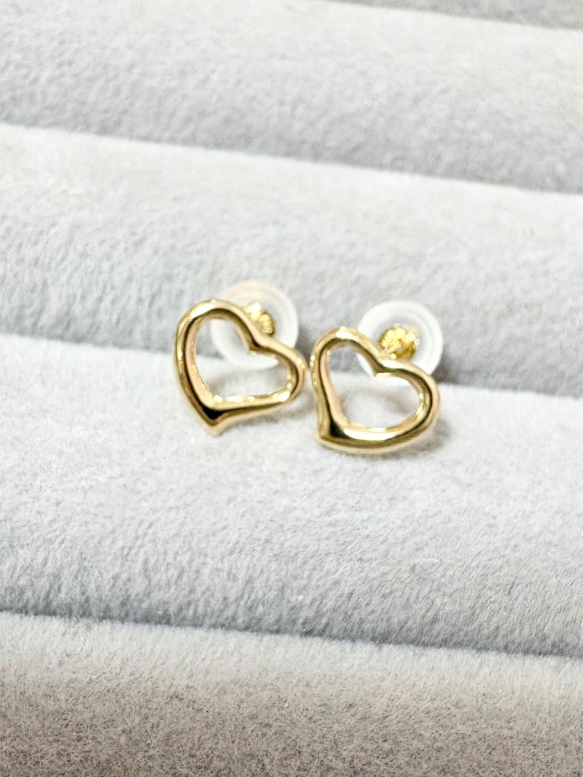 K 18 オープンハートピアス 刻印あり 18金