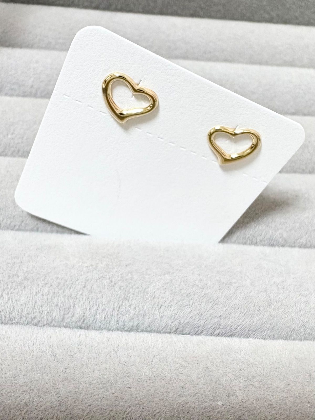 K18 オープンハートピアス 8×7mm 日本製 刻印あり 18金 - メルカリ