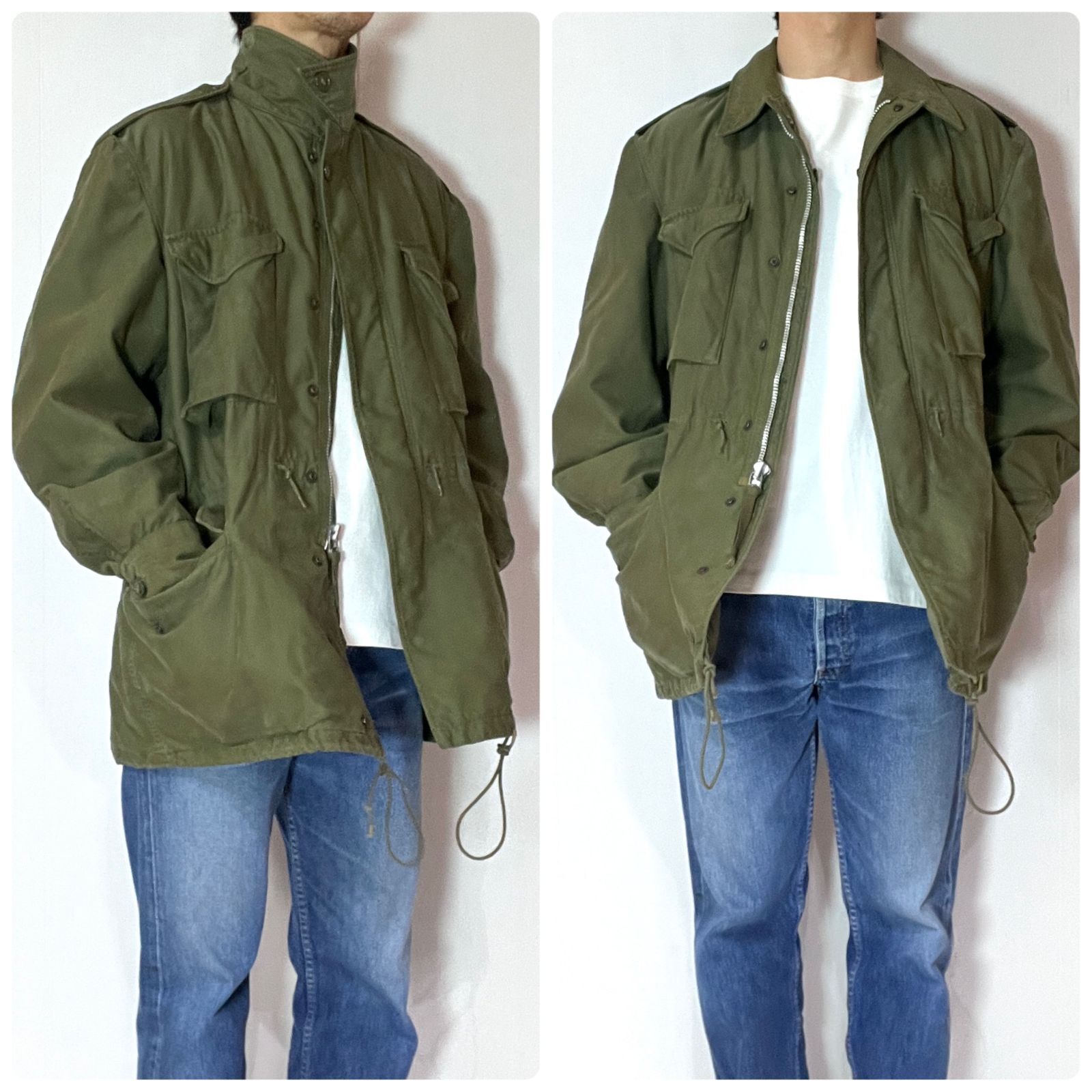 60s【美品】USARMY アメリカ軍 M-51 フィールドジャケット M/S 50s 米軍 U.S.ARMY M-51 フィールドジャケット オリーブグリーン S-M