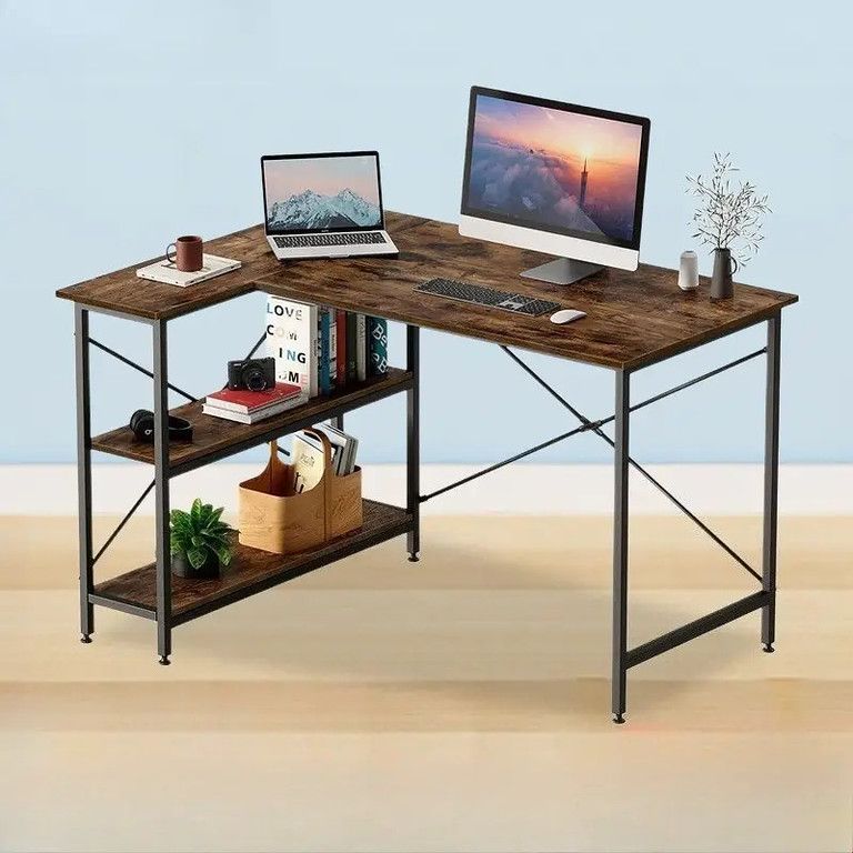 省スペースL字型 高耐久コーナーデスク 自立式 パソコンデスク カーブデザイン ゲーミングデスク 在宅ワーク 学習机 リビング オフィスに最適 モダンで丈夫な構造