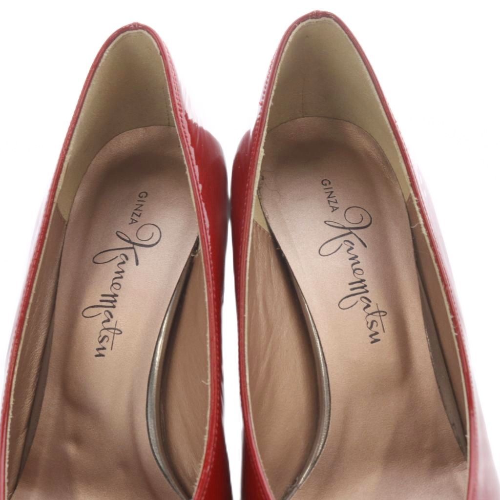 銀座かねまつ GINZA Kanematsu エナメル パンプス ピンヒール ポイン