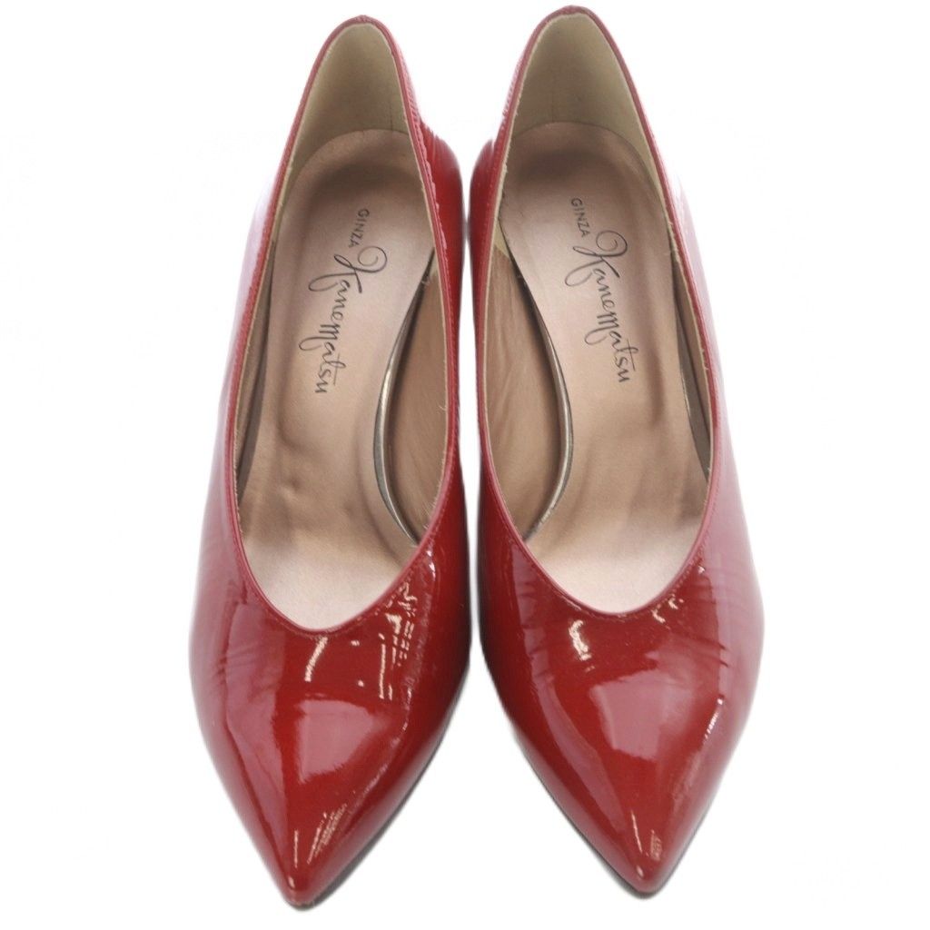 銀座かねまつ GINZA Kanematsu エナメル パンプス ピンヒール ポイン