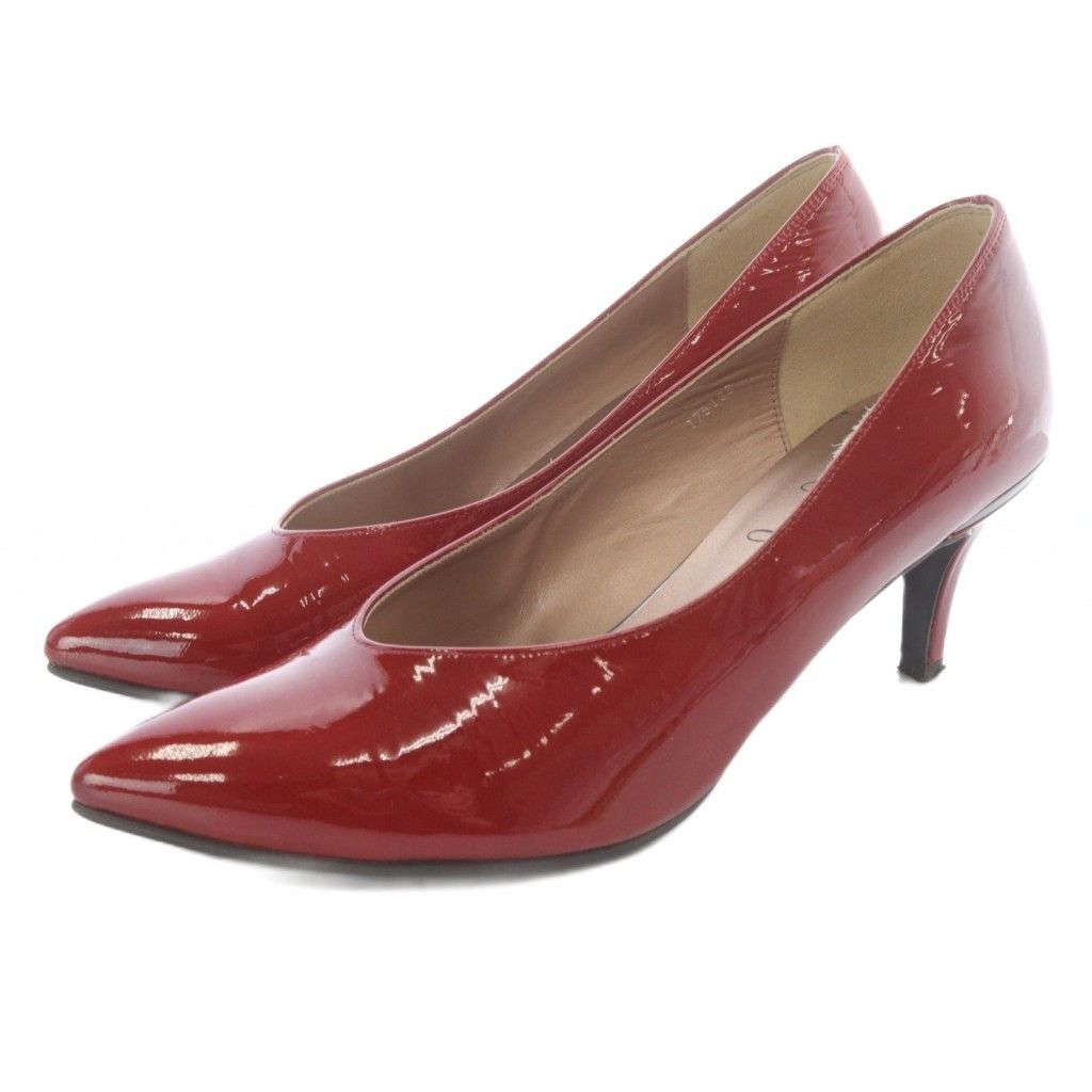 GINZA Kanematsu エナメルポイントパンプス 銀座かねまつ GINZA Kanematsu エナメル パンプス ピンヒール ポイン