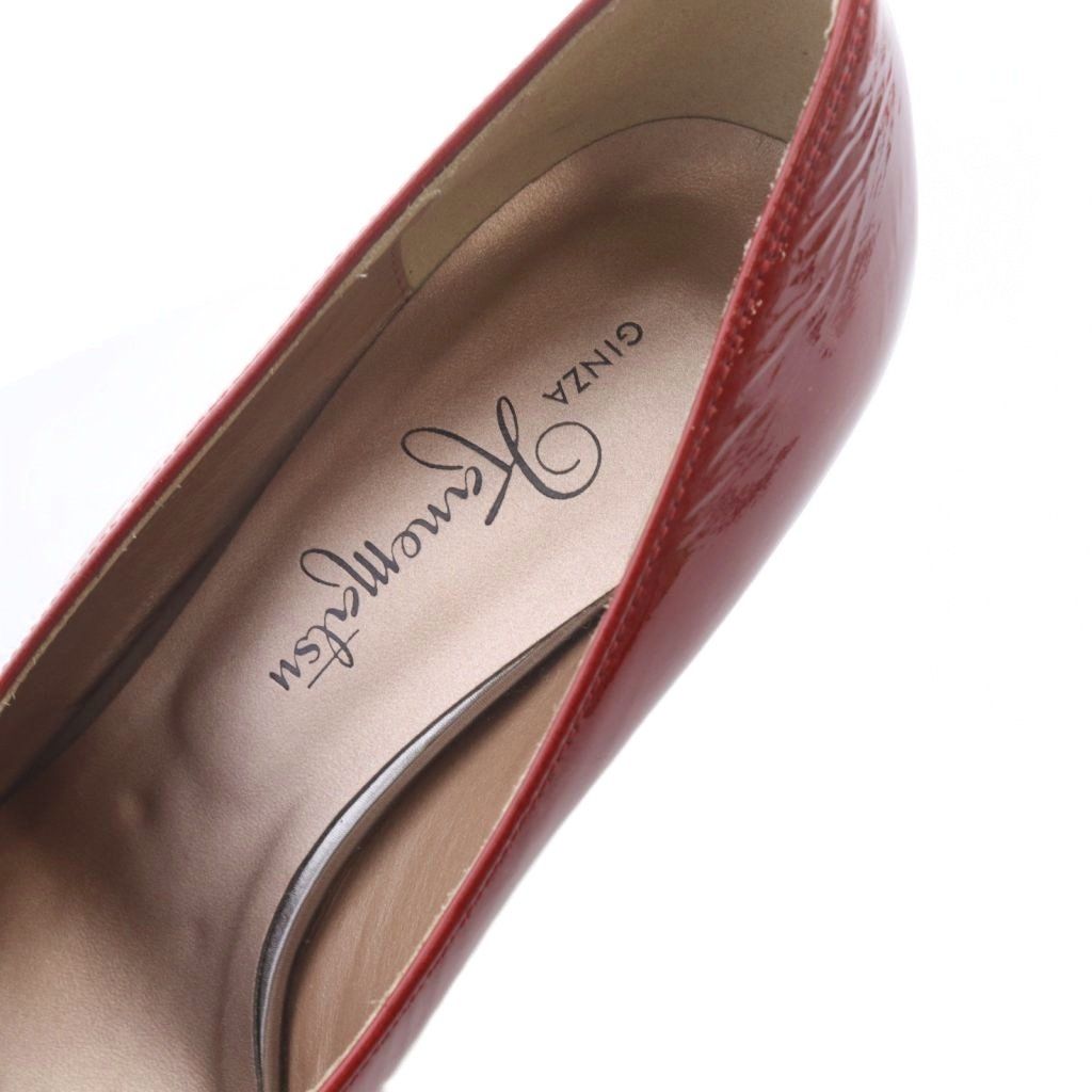 GINZA Kanematsu エナメルポイントパンプス 銀座かねまつ GINZA Kanematsu エナメル パンプス ピンヒール ポイン