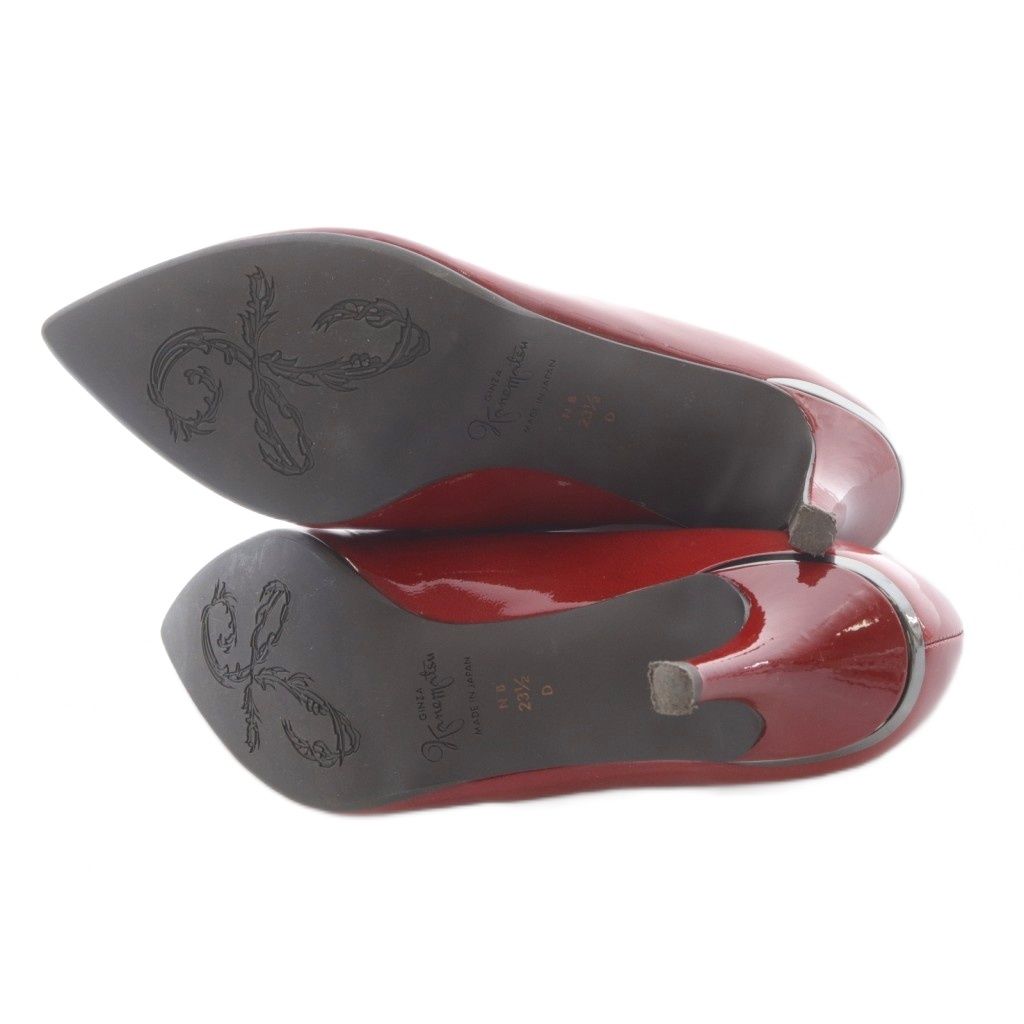 銀座かねまつ GINZA Kanematsu エナメル パンプス ピンヒール ポイン