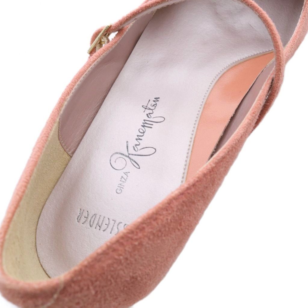 銀座かねまつ GINZA Kanematsu スエード ストラップ パンプス ポイン