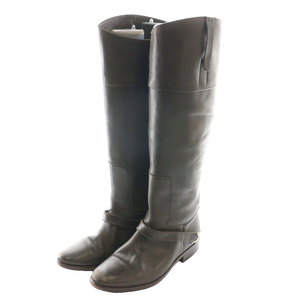 【中古】ゴールデングース GOLDEN  CHARLIE LEATHER ロングブーツ レザー 36 ダークブラウン /SS ■OS ゴールデングース GOLDEN GOOSE CHARLIE LEATHER ロングブーツ レザー