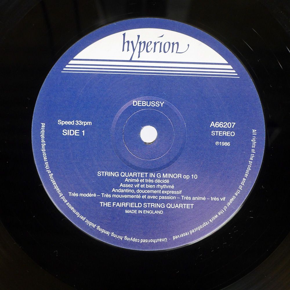英 UK盤 FAIRFIELD STRING QUARTET/DEBUSSY RAVEL : STEING QUARTET