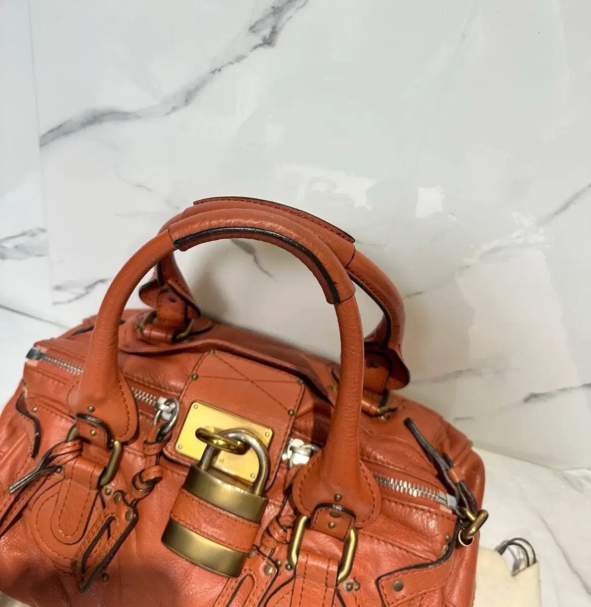 クロエ　パディントン　オレンジ Authentic chloe orange paddington - Gem