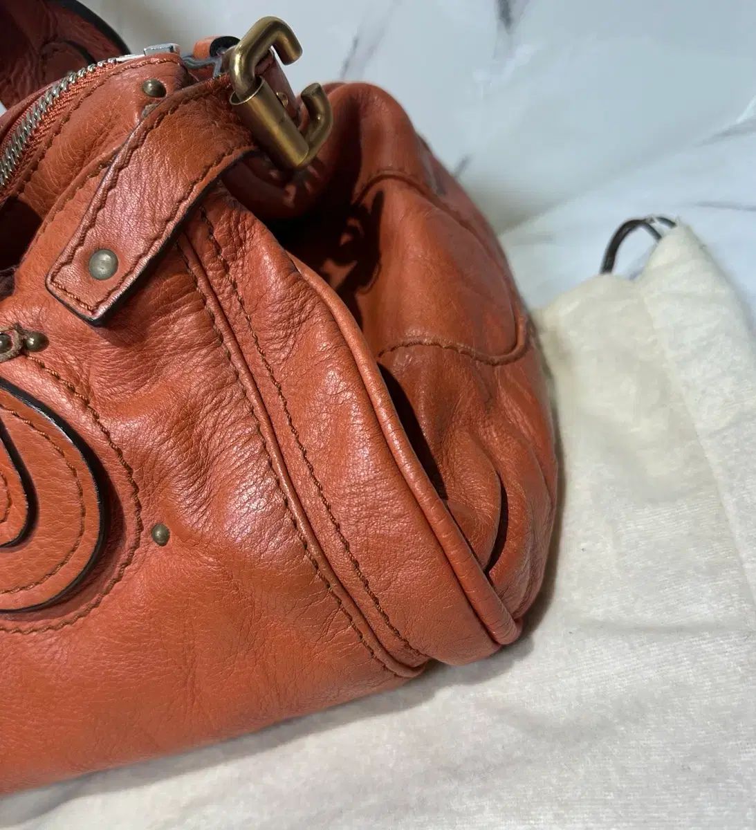 A 正規品 クロエ パディントンバッグ ブラウンオレンジ - メルカリ