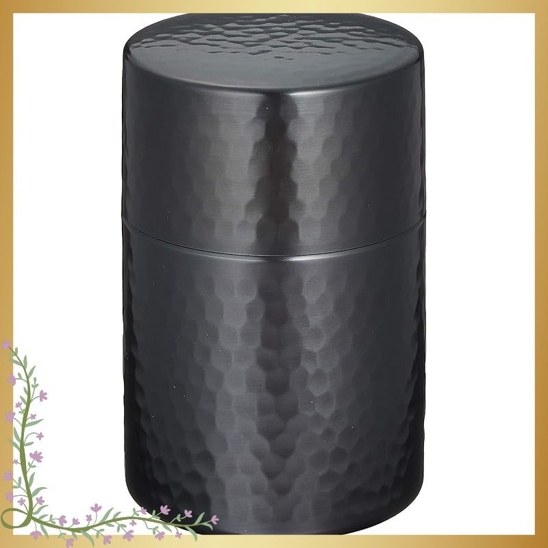 新光金属 茶筒 黒銅仕上げ 中 容量 150 g 純銅黒銅仕上げ 鎚目茶筒 BC-106