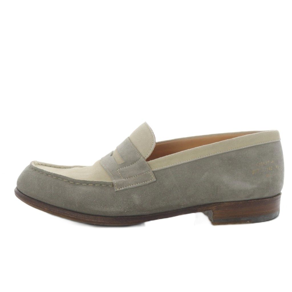 ジェイエムウエストン J.M.WESTON Maison Kitsune East Hampton コインローファー スリッポン スエード 6 E グレー アイボリー YO 20