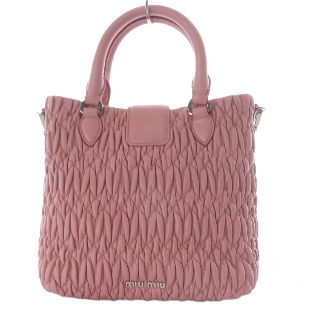 ミュウミュウ miumiu マテラッセ ナッパクリスタル 2WAY ハンドバッグ