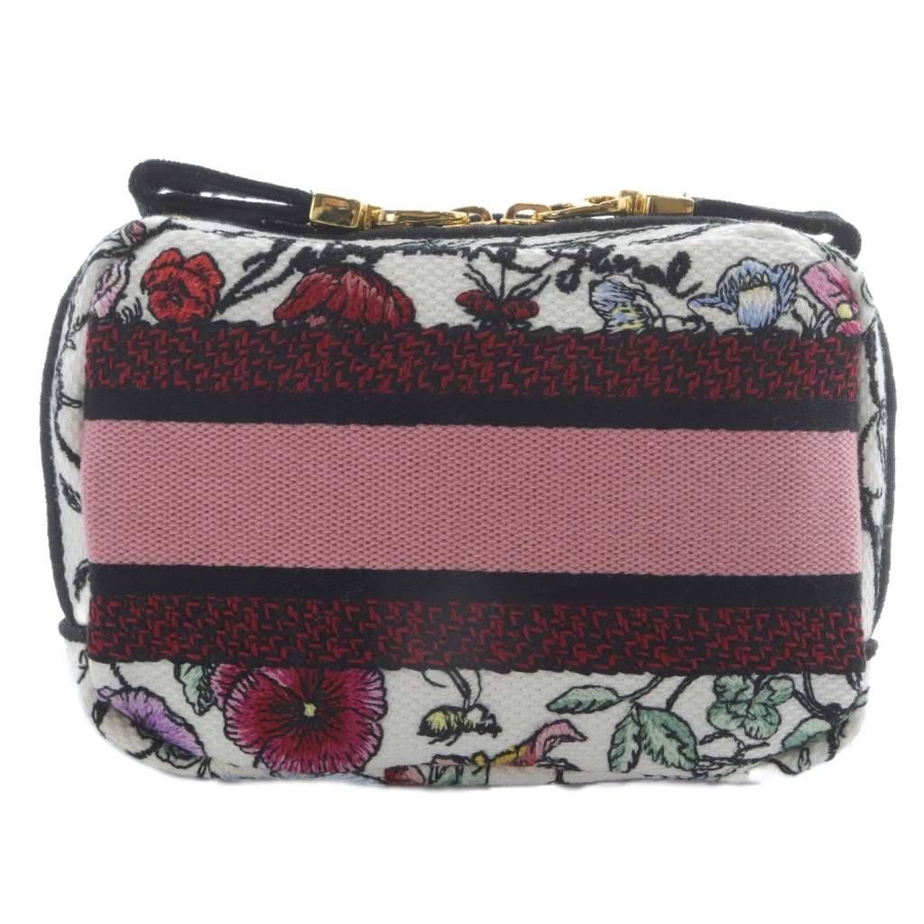 クリスチャンディオール Christian Dior Florilegio エンブロイダリー フラワー ポーチ メイク 化粧 キャンバス マルチ YO 23 OH