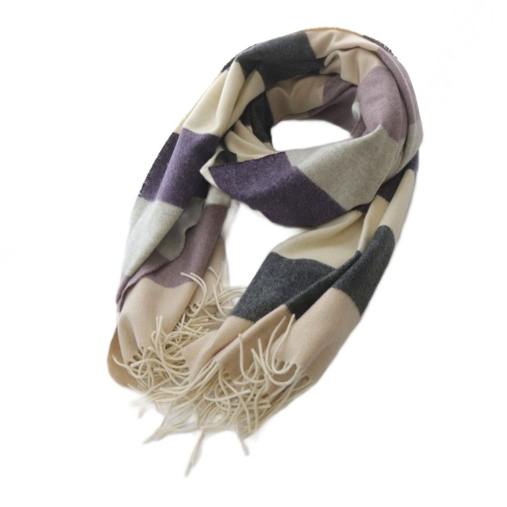ジョンストンズオブエルガン Johnstons of Elgin ストール マフラー カシミヤ フリンジ グレー ベージュ パープル YO 25