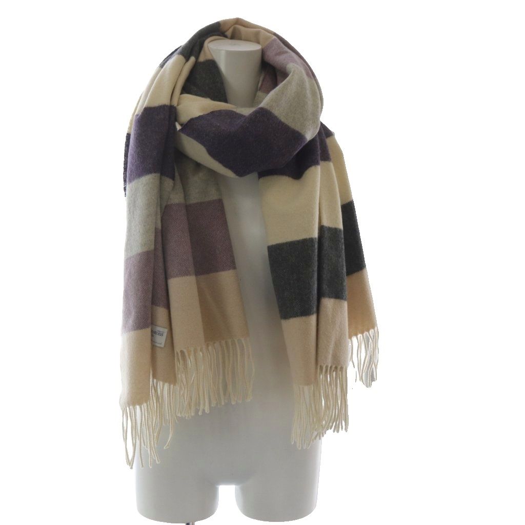 ジョンストンズオブエルガン Johnstons of Elgin ストール マフラー カシミヤ フリンジ グレー ベージュ パープル YO 25