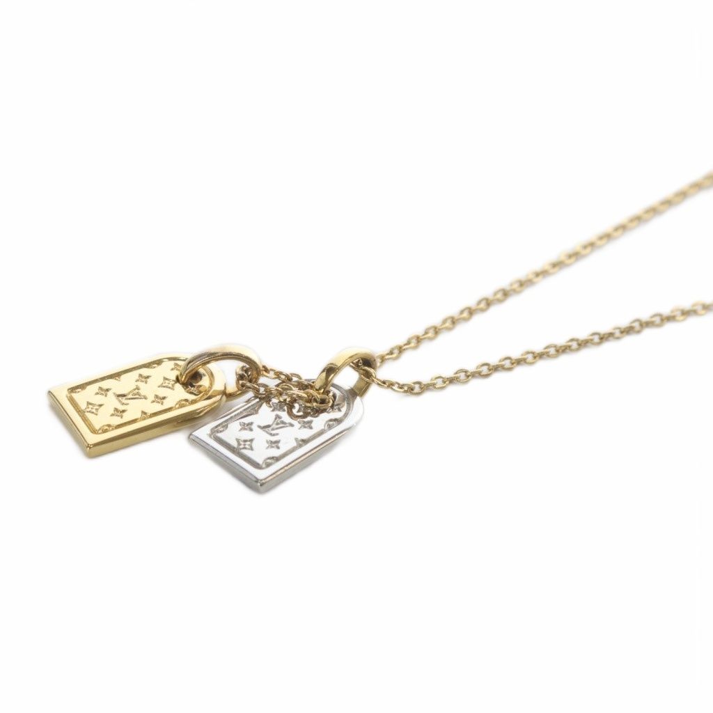 ルイヴィトン M63141 ネックレスナノグラム ネームタグ ルイヴィトンナノグラムネックレス ネームタグモチーフ ゴールド