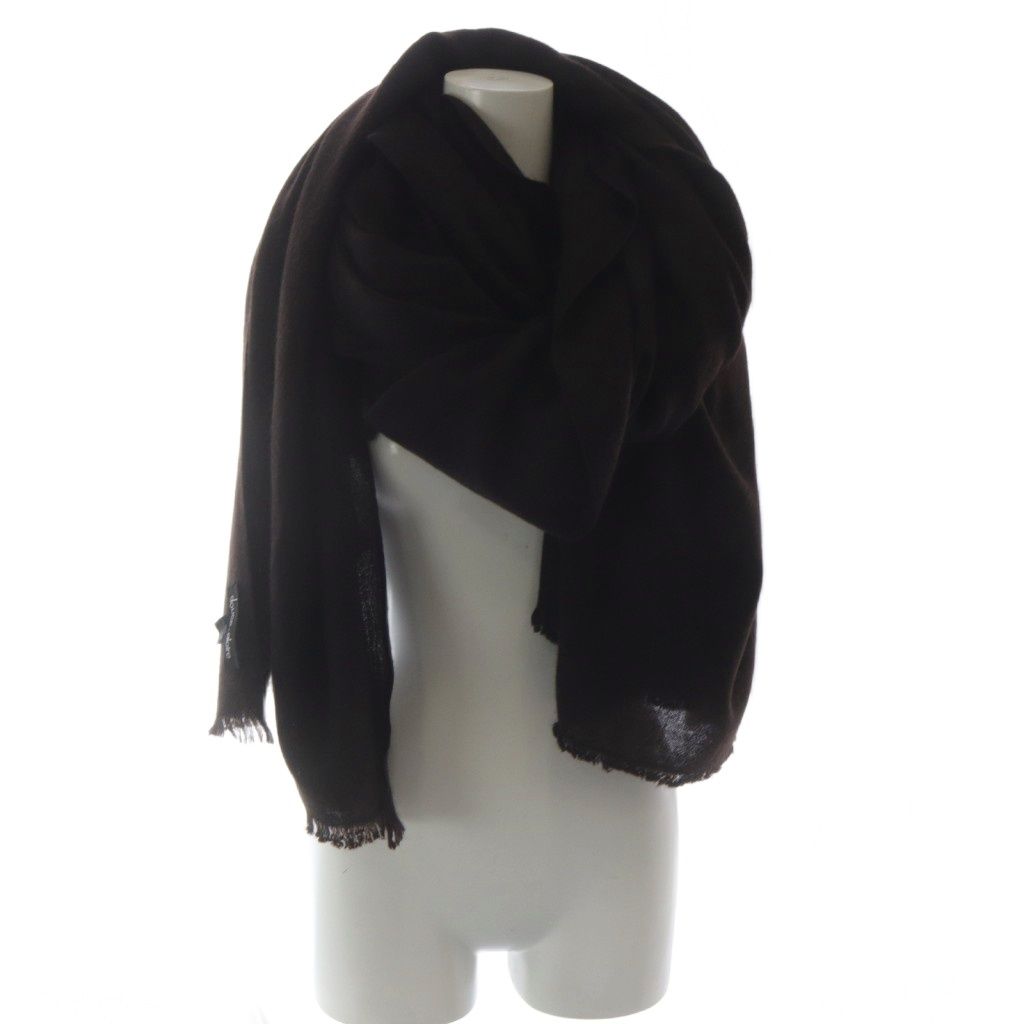ドゥースグロワール douce gloire ストール マフラー 大判 カシミヤ フリンジ ダークブラウン YO 10