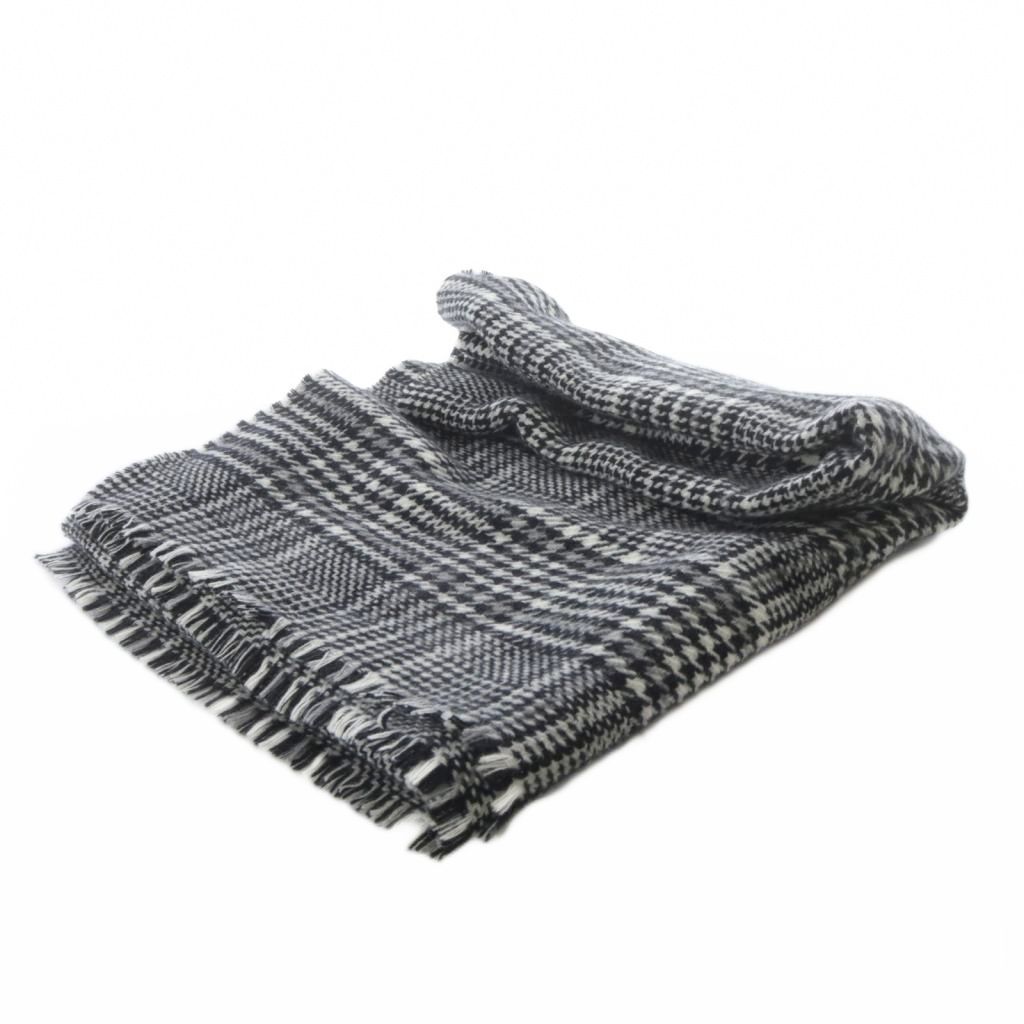  アパルトモン ドゥーズィエムクラス L Appartement CLASSE アロンピ ALONPI 千鳥チェック大判カシミヤストール マフラー ブラック ホワイト YO 12 ストール ショール 小物