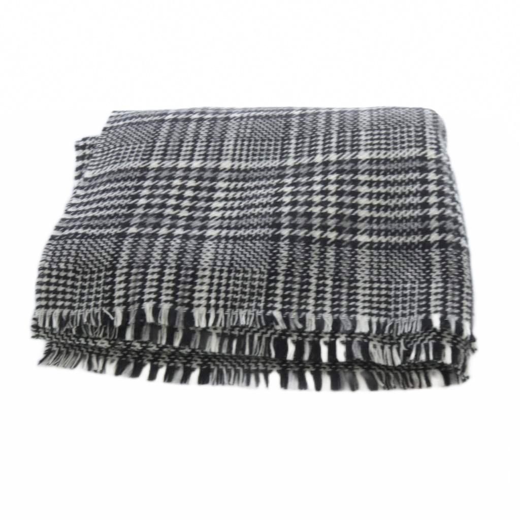 千鳥チェック大判カシミヤストール
