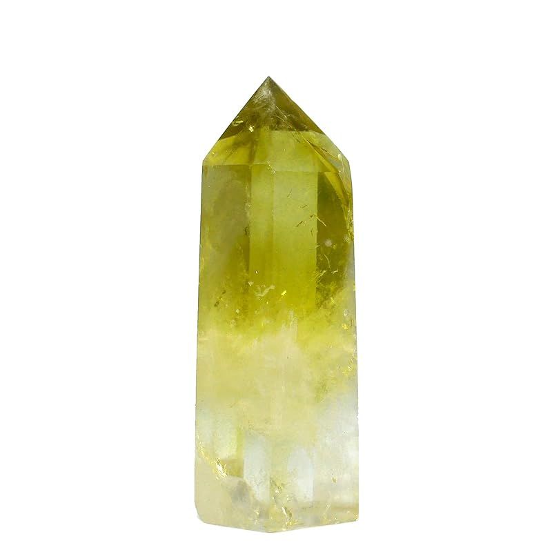 新品】 [TANAKA・YA] 天然水晶 シトリン 水晶ポイント 原石 六角柱