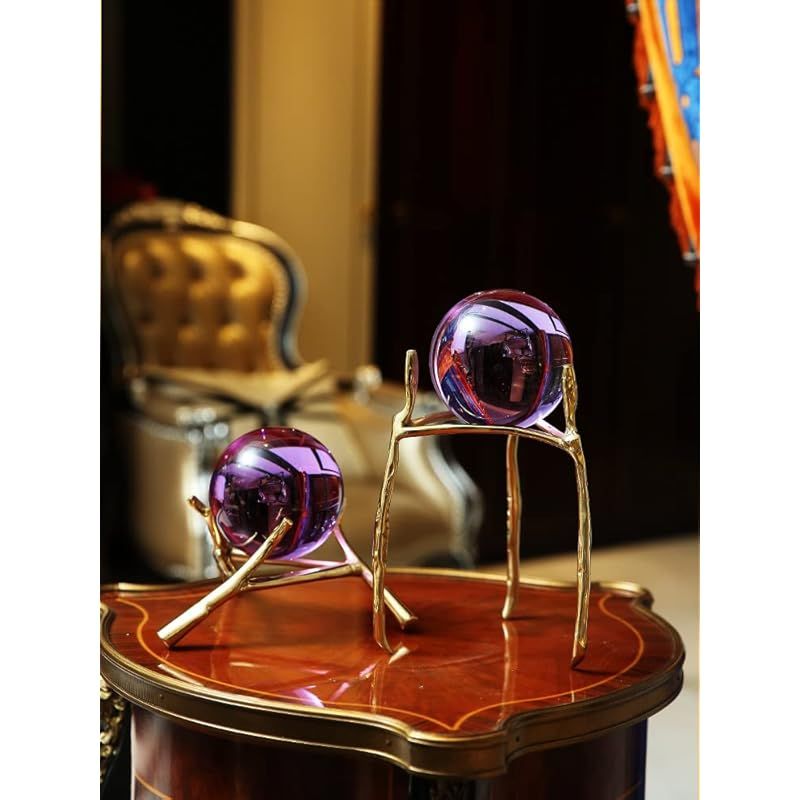 新品】 水晶玉 クリスタルボール 50mm-120mm パープル アメジスト K9