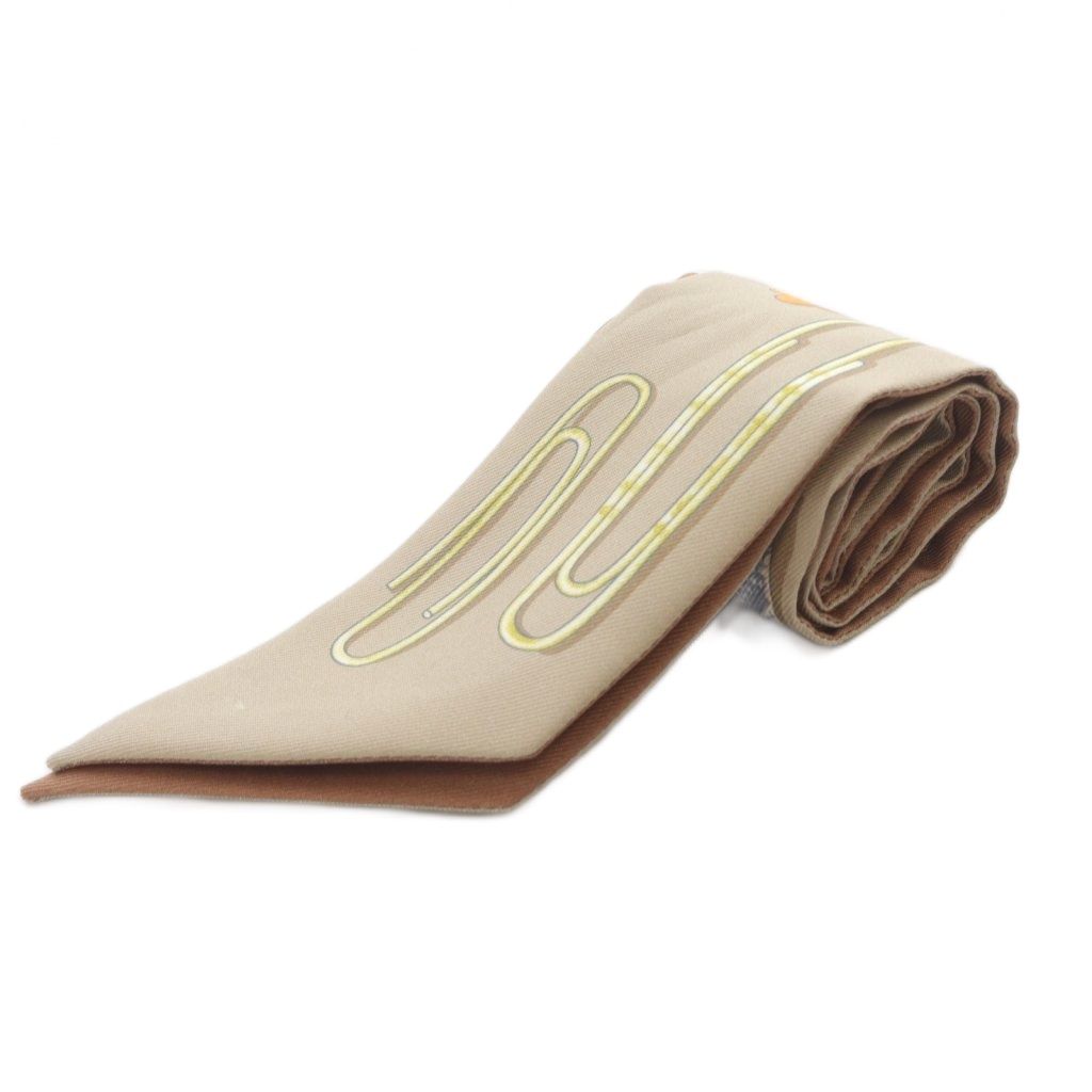 エルメス HERMES ツイリー イン ザ ポケット IN THE POCKET スカーフ 総柄 シルク 茶色 ベージュ