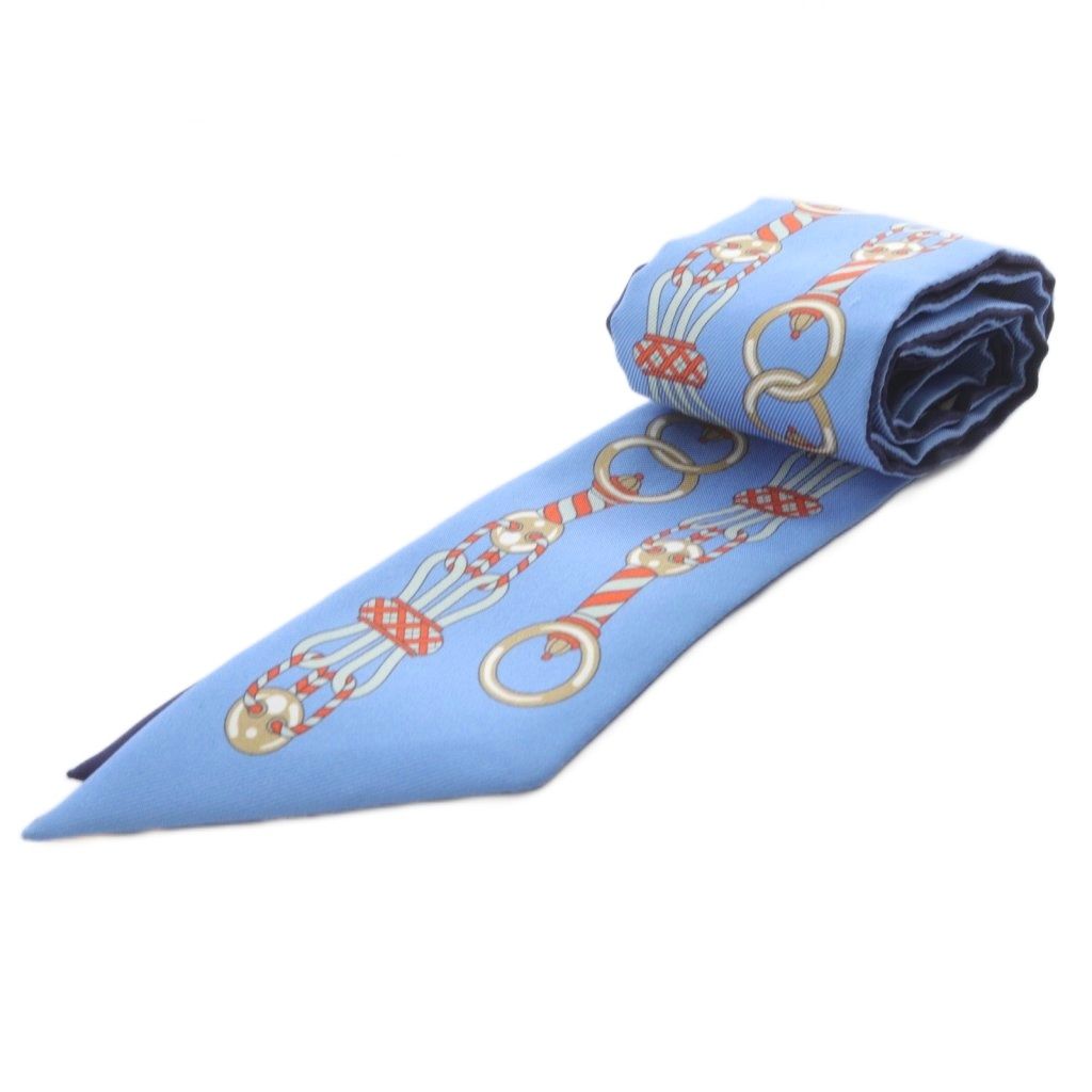 エルメス HERMES HARNAIS EN ROSACE ハーネスの薔薇窓 スカーフ シルク 青